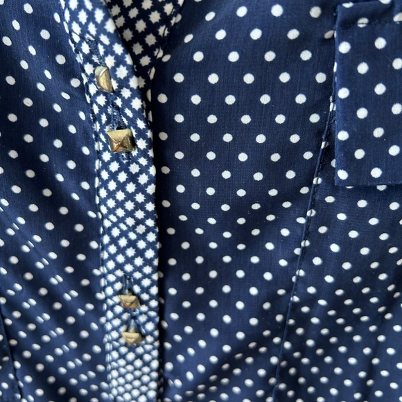 Navy Polka Dot Women's Top - Picture 2 of 8